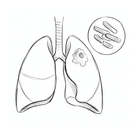 Tuberculosis: Latent Infection and Active Disease — educational illustration